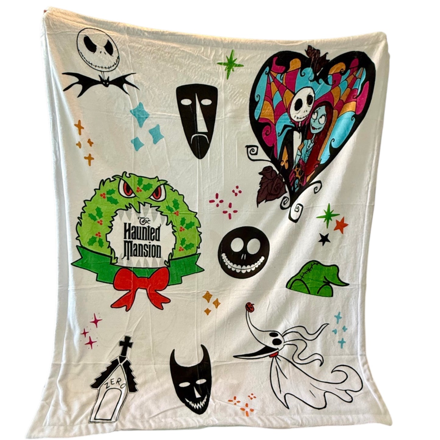 Haunted Mansion & Nightmare Before Christmas Double Sided Throw Blanket