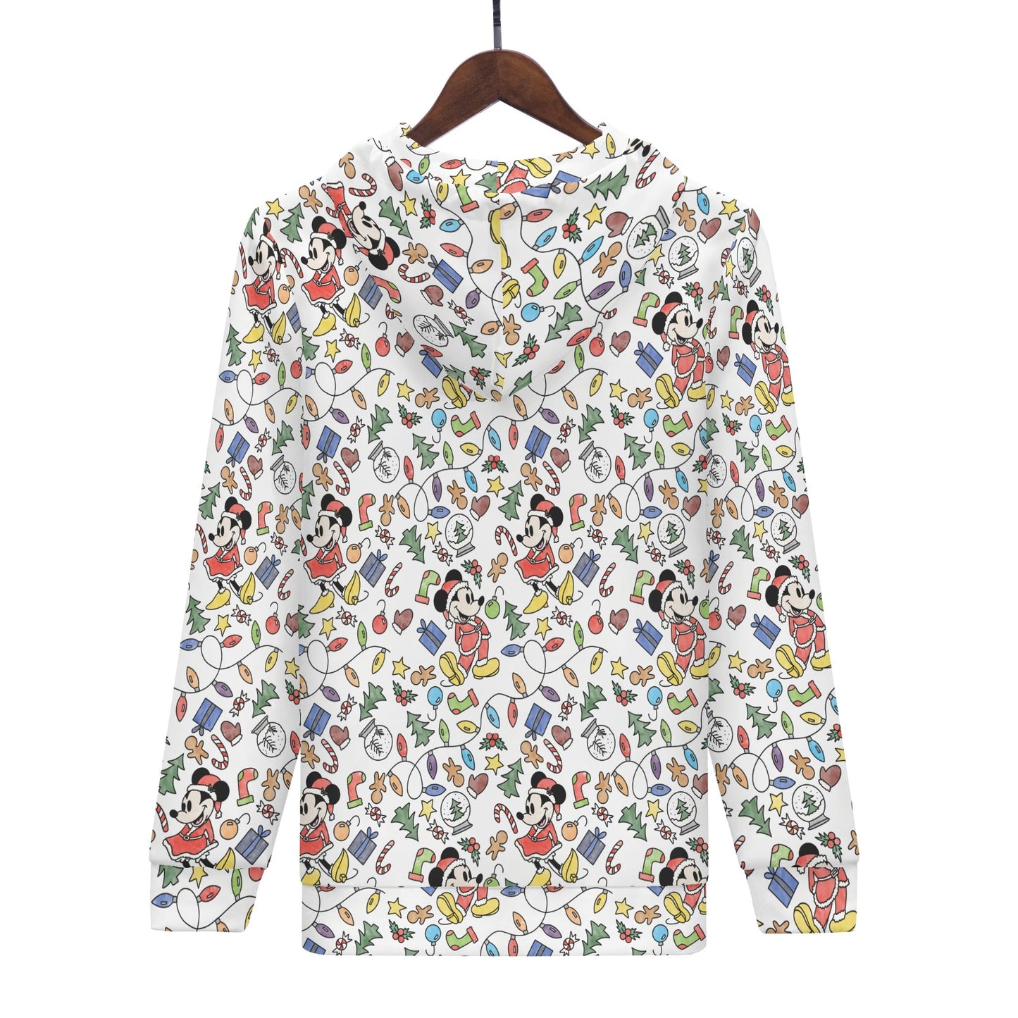 My Magical Christmas Mouse Womens All Over Print Classic Zip Up Hoodie Warm Jacket