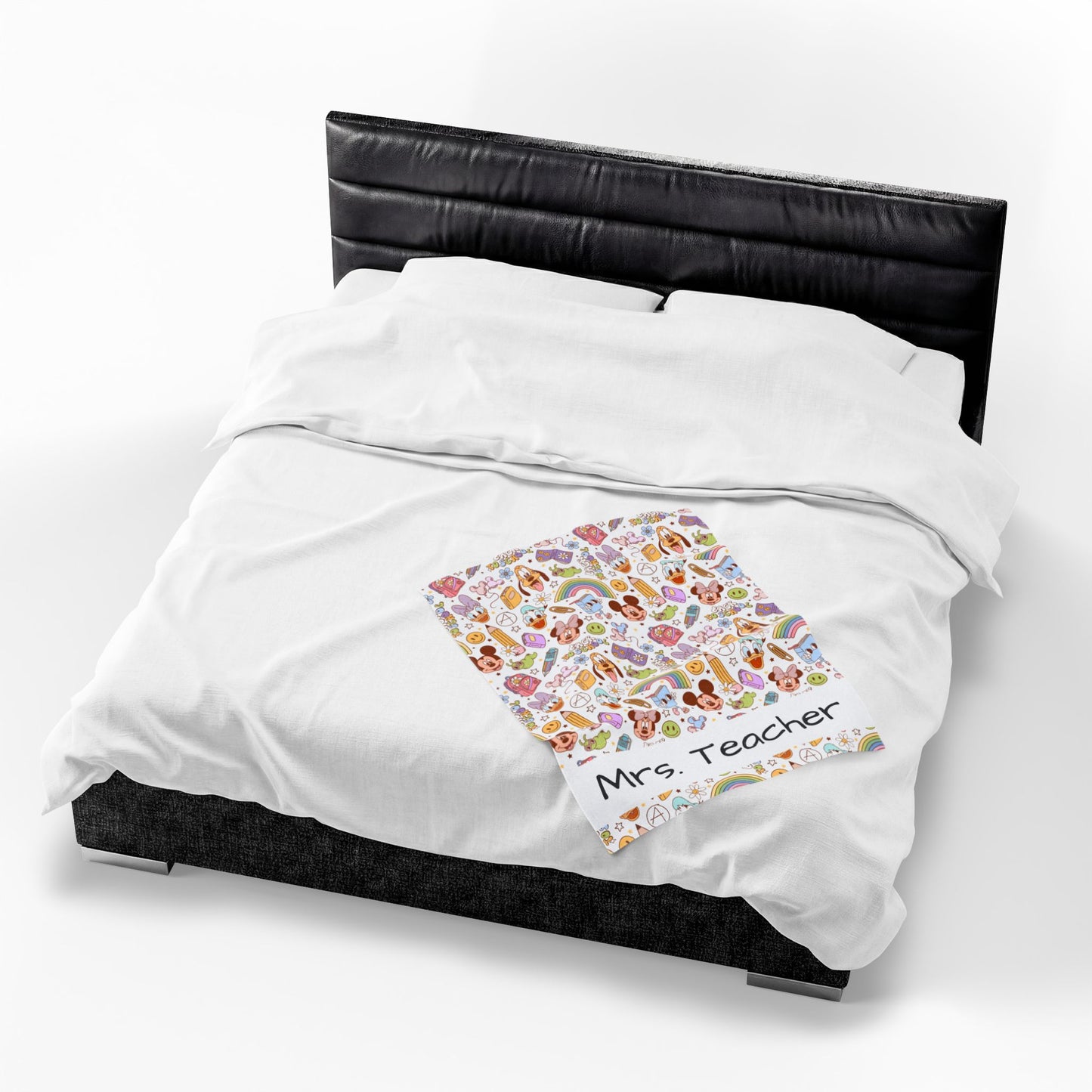 Back to School Mouse Friends Velveteen Plush Blanket — Rainbows & Magic 🌈✨