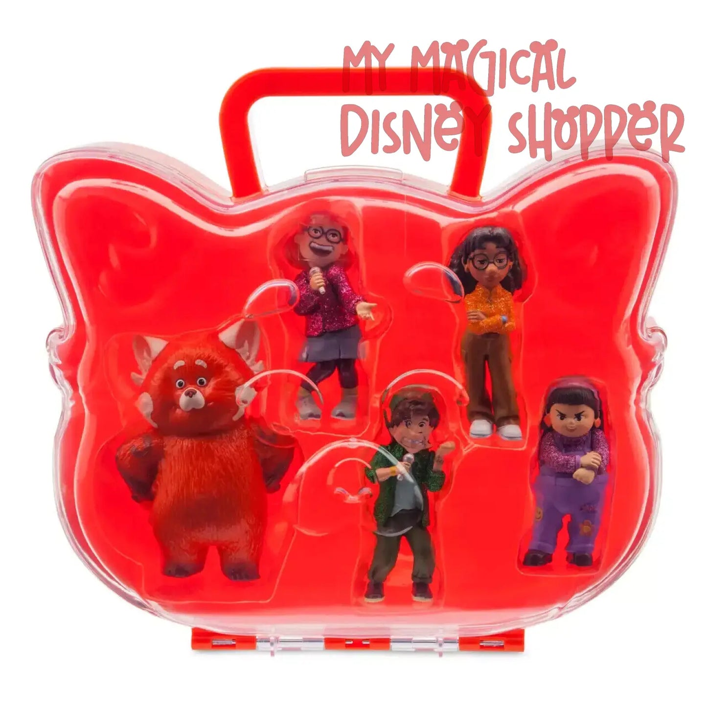 2022 Disney Parks Pixar Turning Red BFF Figures Playset Mei Panda Case Toy Set