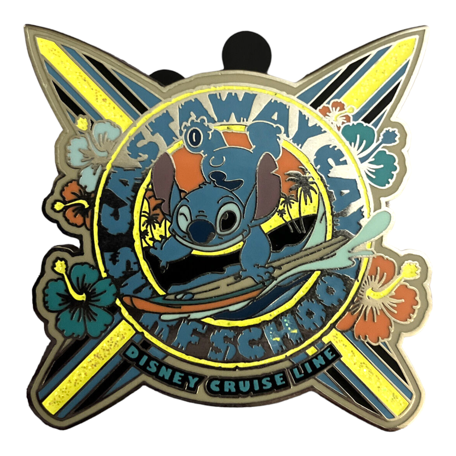 Stitch Castaway Cay Surf School Disney Cruise Line Pin