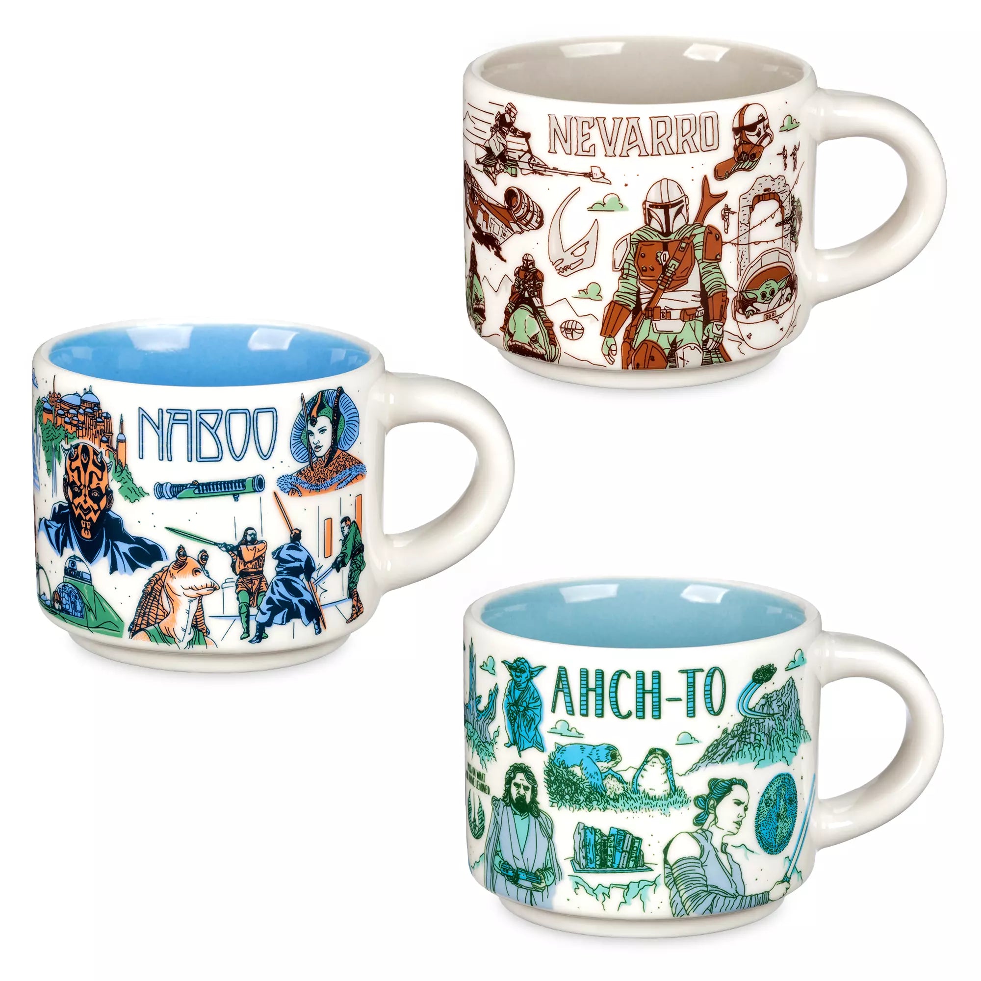 Star Wars Nevarro, Naboo, Ahch-To Starbucks Espresso Mug Set Of 3 — Double  Boxed Toys