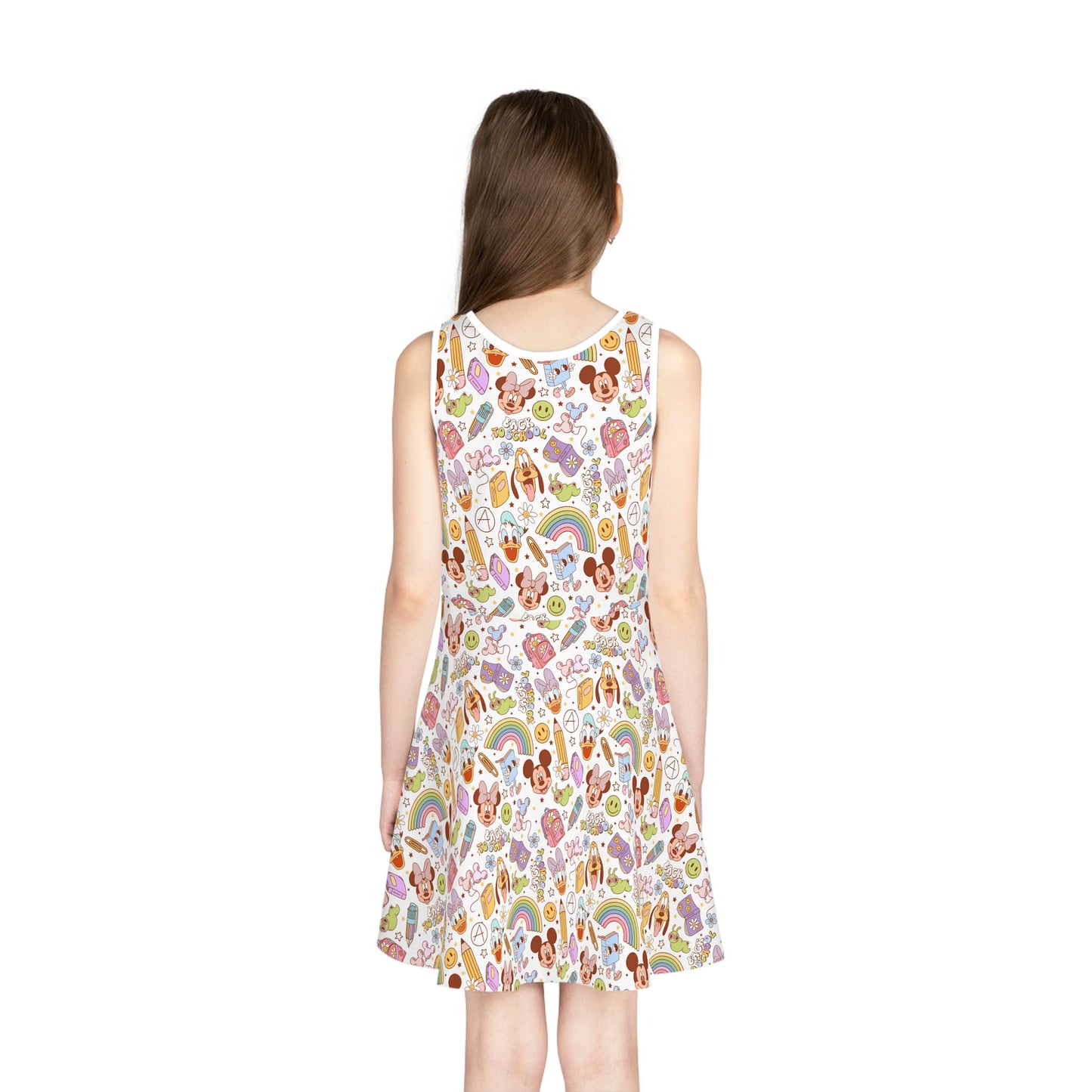 Back to School Mouse Friends Girls Youth Sundress — Rainbows & Magic 🌈✨