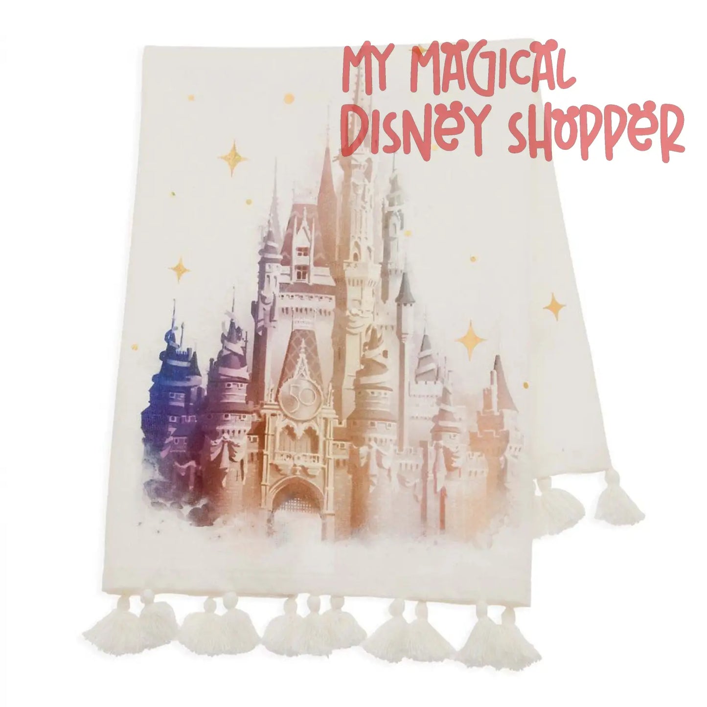 50th Celebration Cinderella Castle Kitchen Towel - Castle Collection