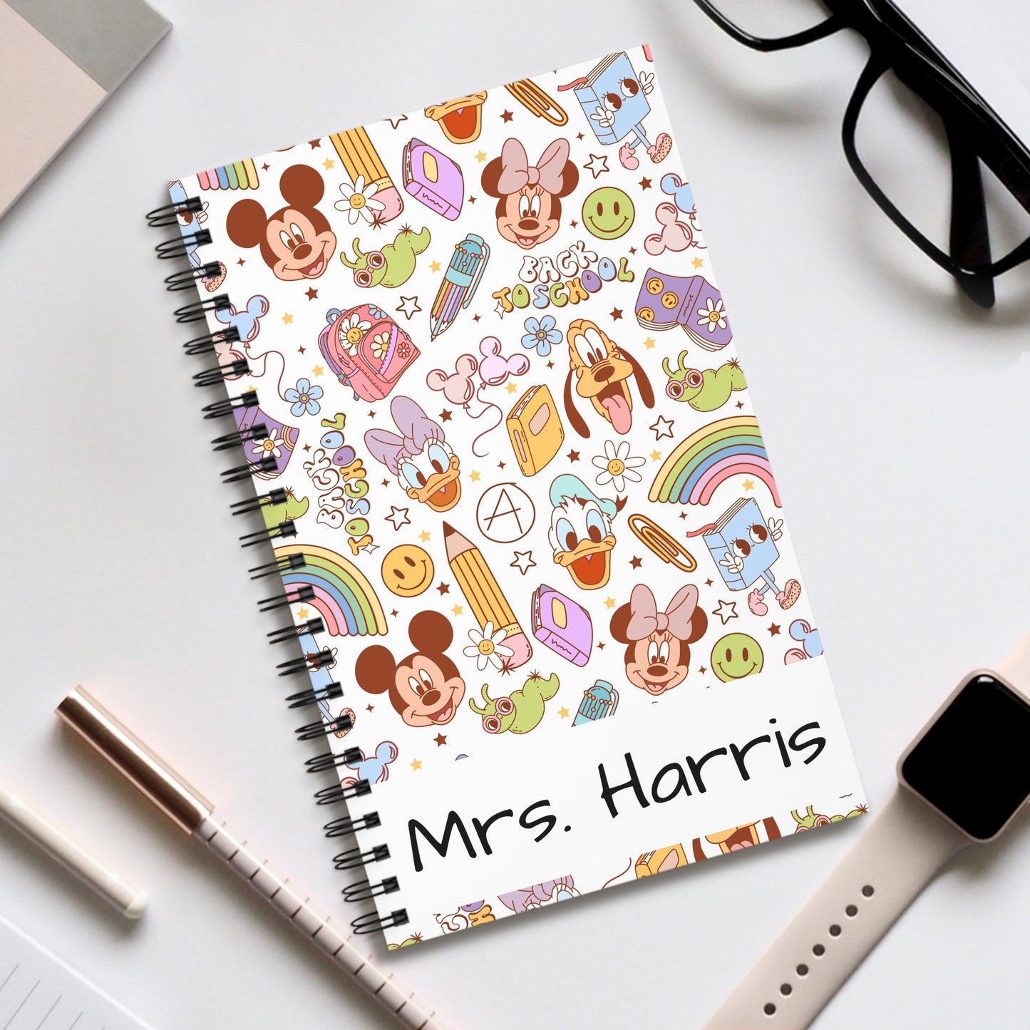 Back to School Mouse Friends Spiral Notebook โ Rainbows & Magic ๐โจ