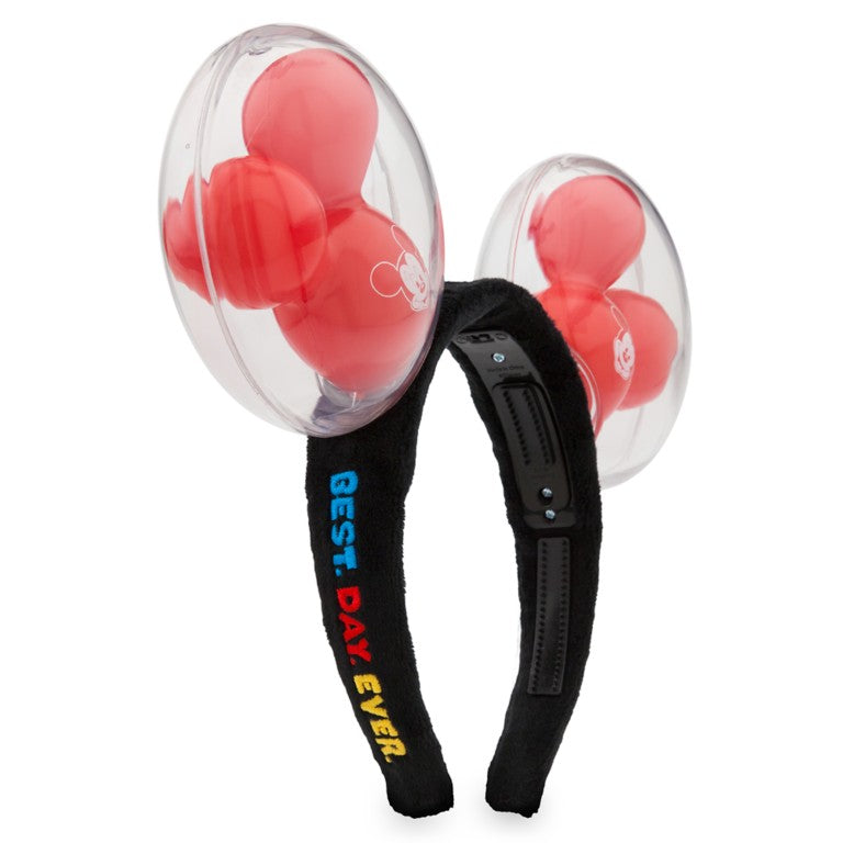 Red Mickey Mouse Balloon Light-Up Ears Headband for Adults