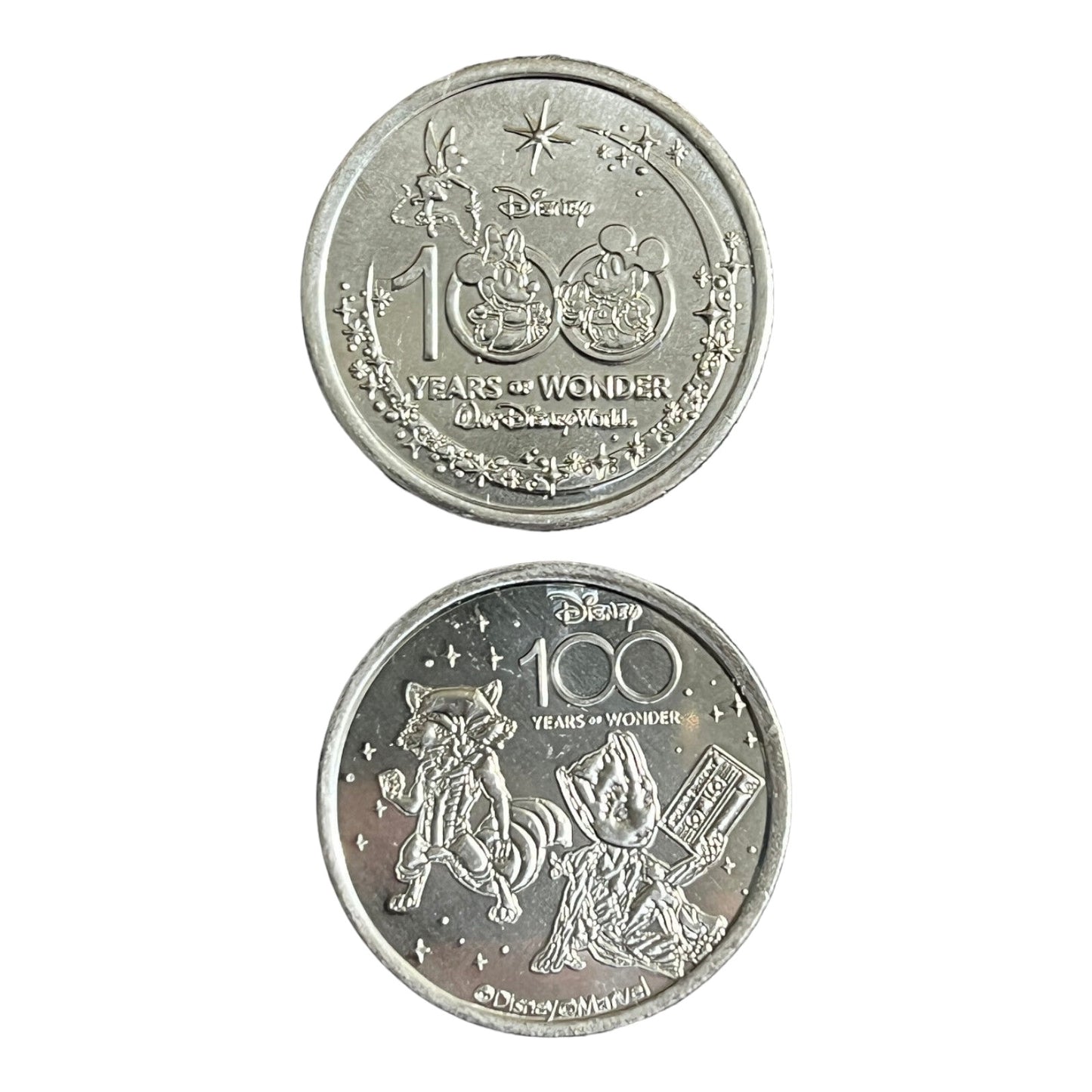 Rocket & Groot Disney 100 Silver Medallion - Guardians of the Galaxy