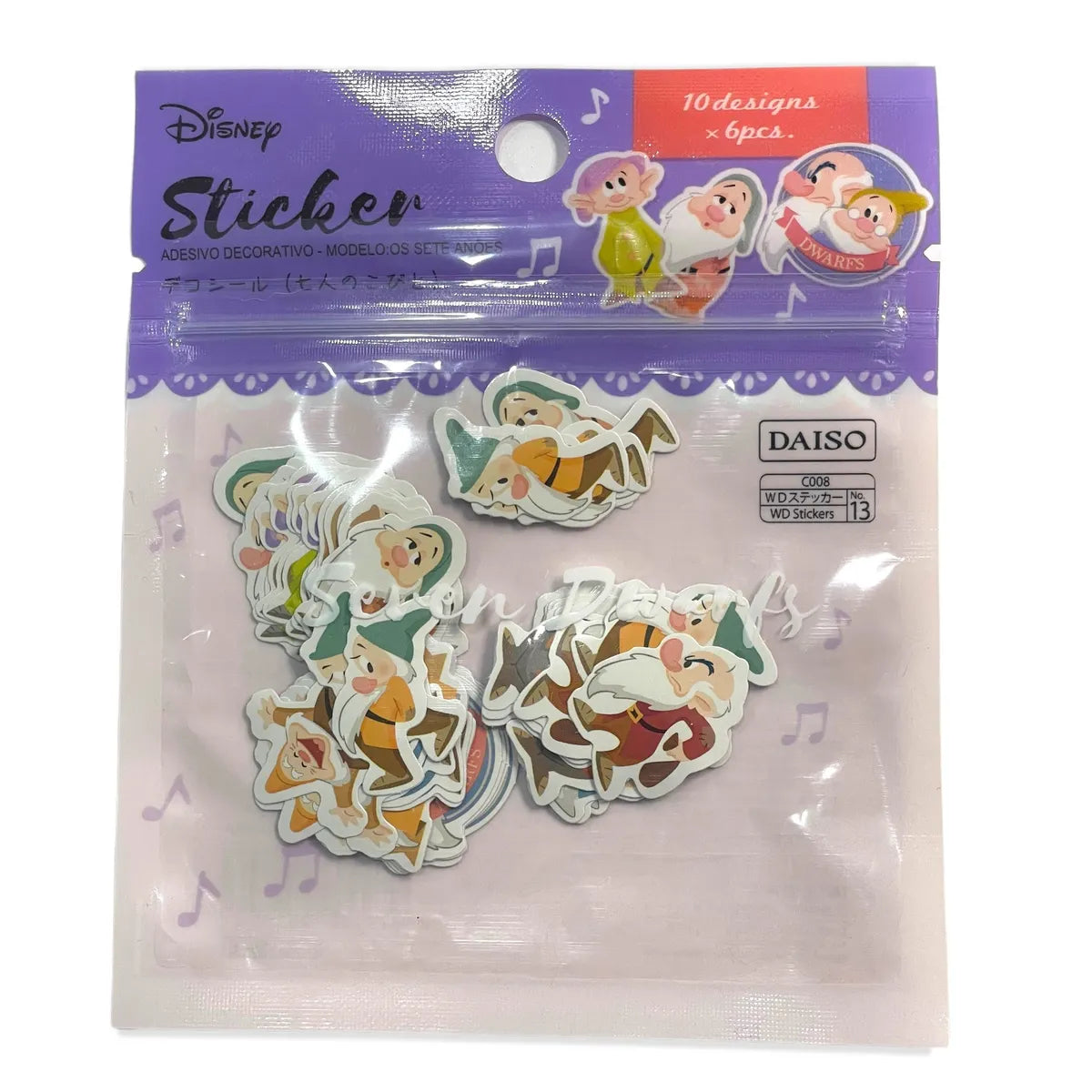 Seven Dwarfs Mini Stickers - 60 Pieces