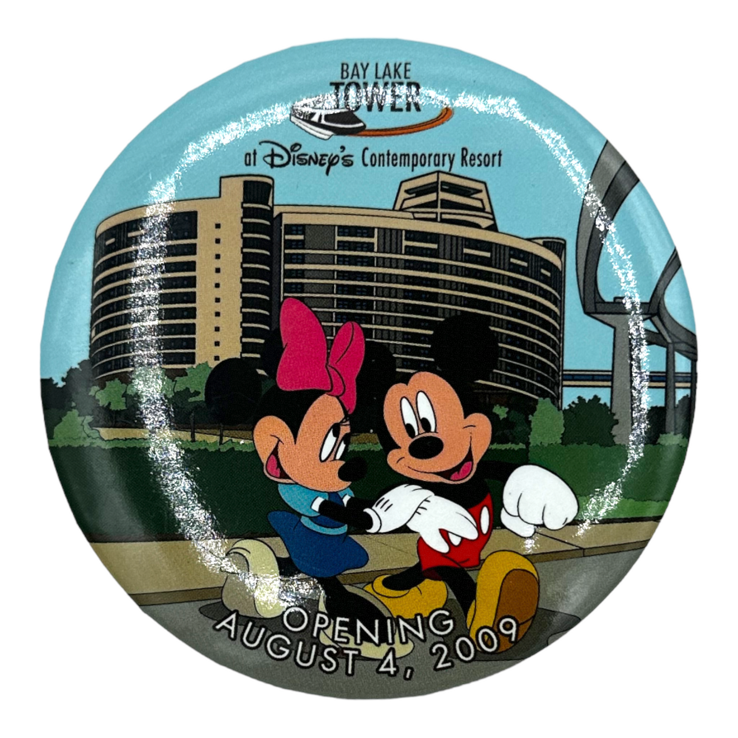 Bay Lake Tower at Disney's Contemporary Resort- Opening August 4, 2009 Button. - Vintage