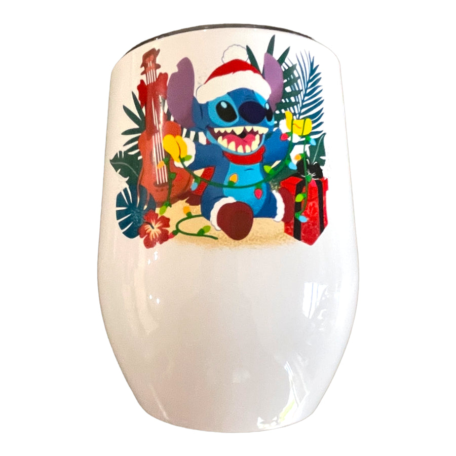 Stitch Trouble for Santa Wine Stainless Steel Tumbler