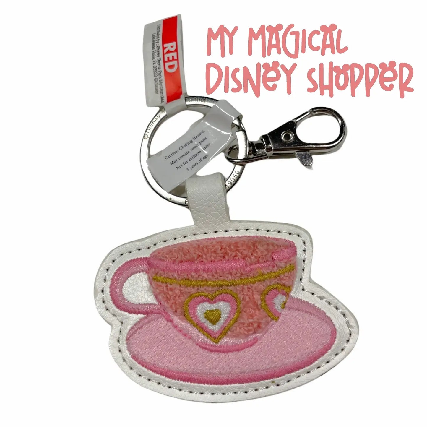 Alice in Wonderland Tea Cup Let's Go For A Spin Disney Keychain Keyring
