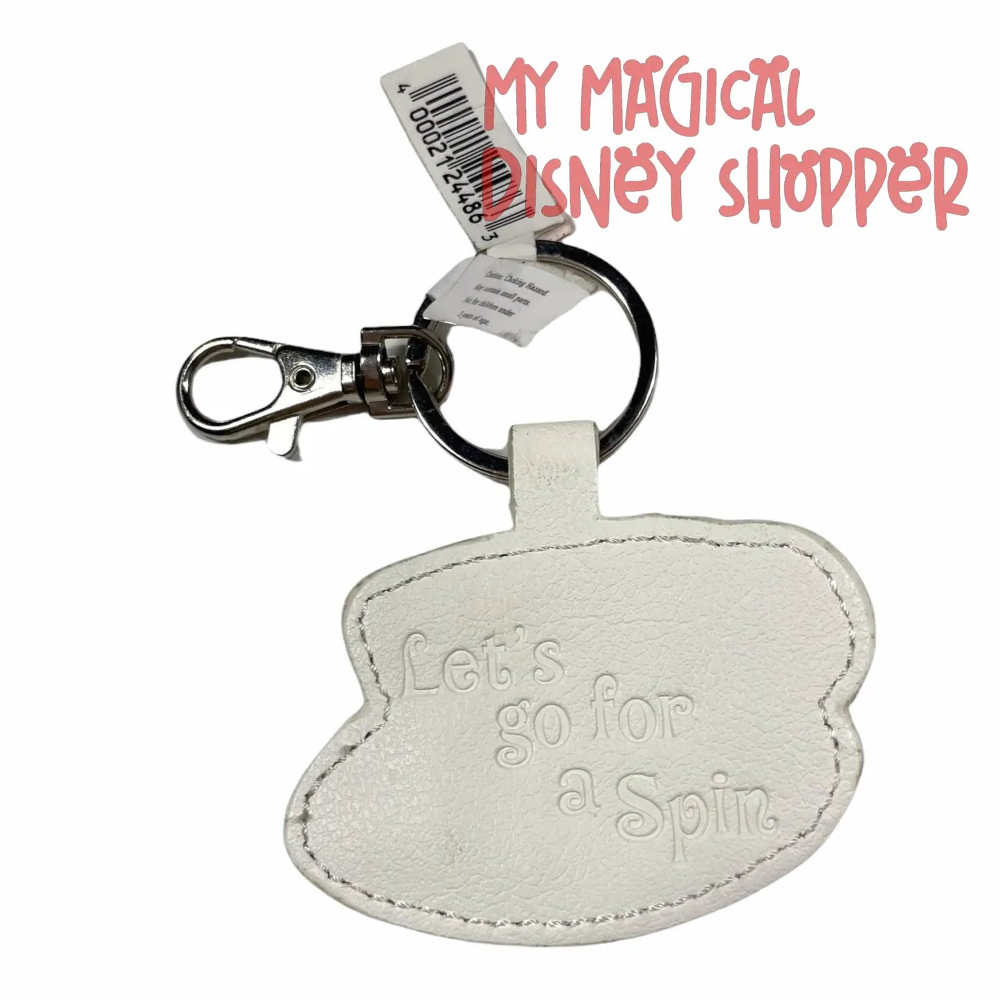 Alice in Wonderland Tea Cup Let's Go For A Spin Disney Keychain Keyring