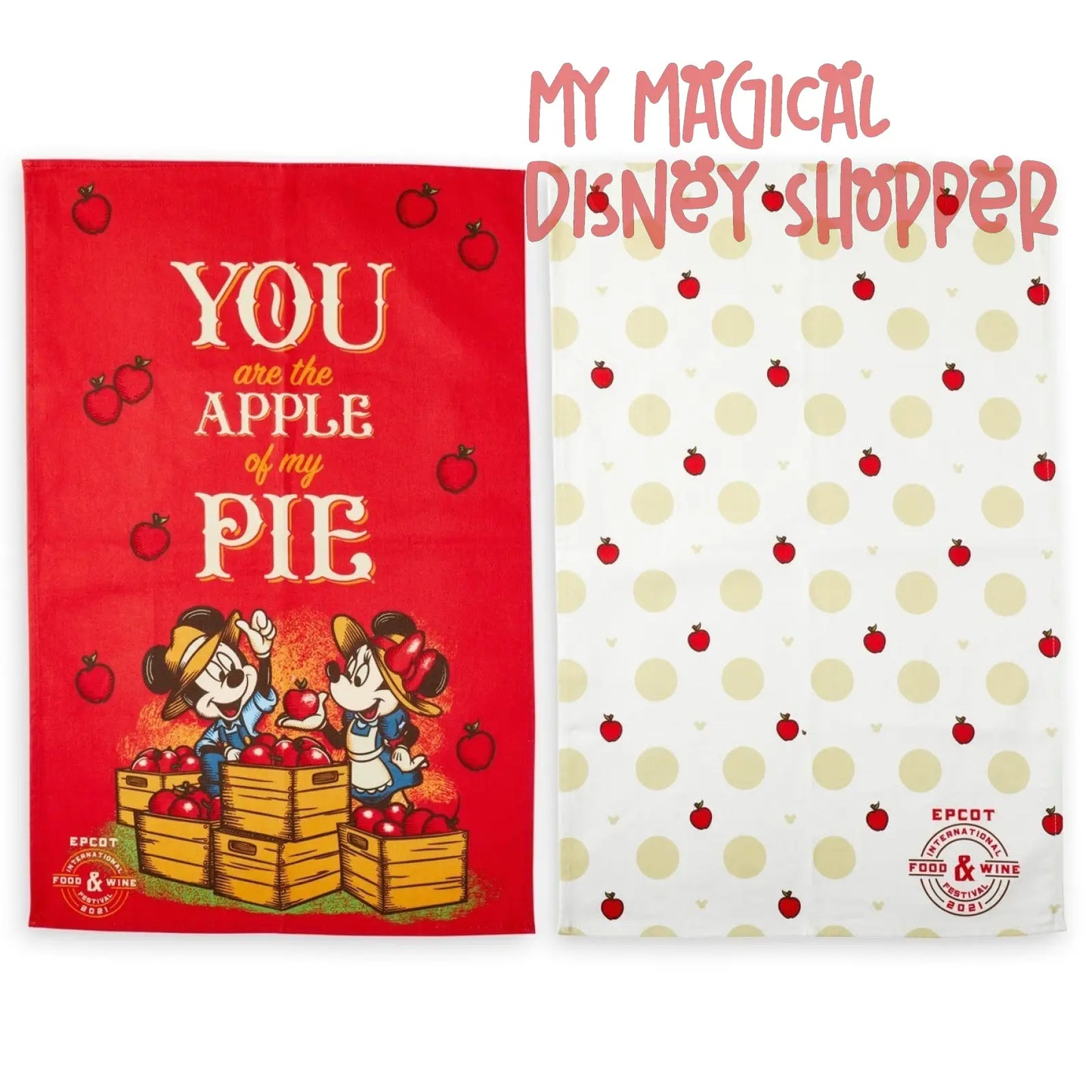 Apple Orchard Mickey and Minnie Mouse Kitchen Towel Set - Epcot International Food & Wine Festival 2021