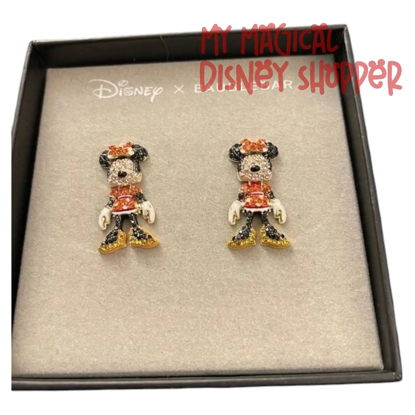 BaubleBar Disney Minnie Mouse Stud Earrings Crystal Articulated Body