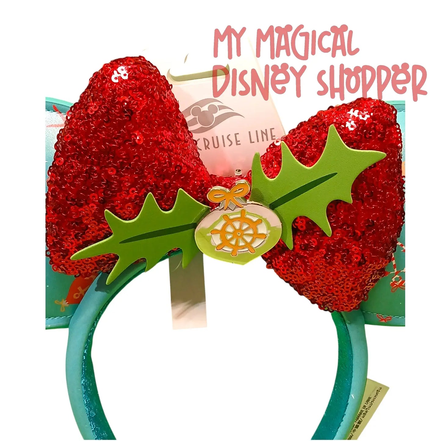 Teal Disney Cruise Line Holiday Minnie Ears – Ship Exclusive Christmas Ear Headband 🎄🚢✨