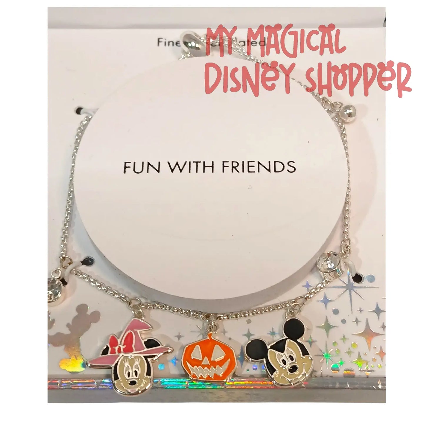 Disney Fun with Friends Halloween Charm Bracelet Witch Minnie & Vampire Mickey