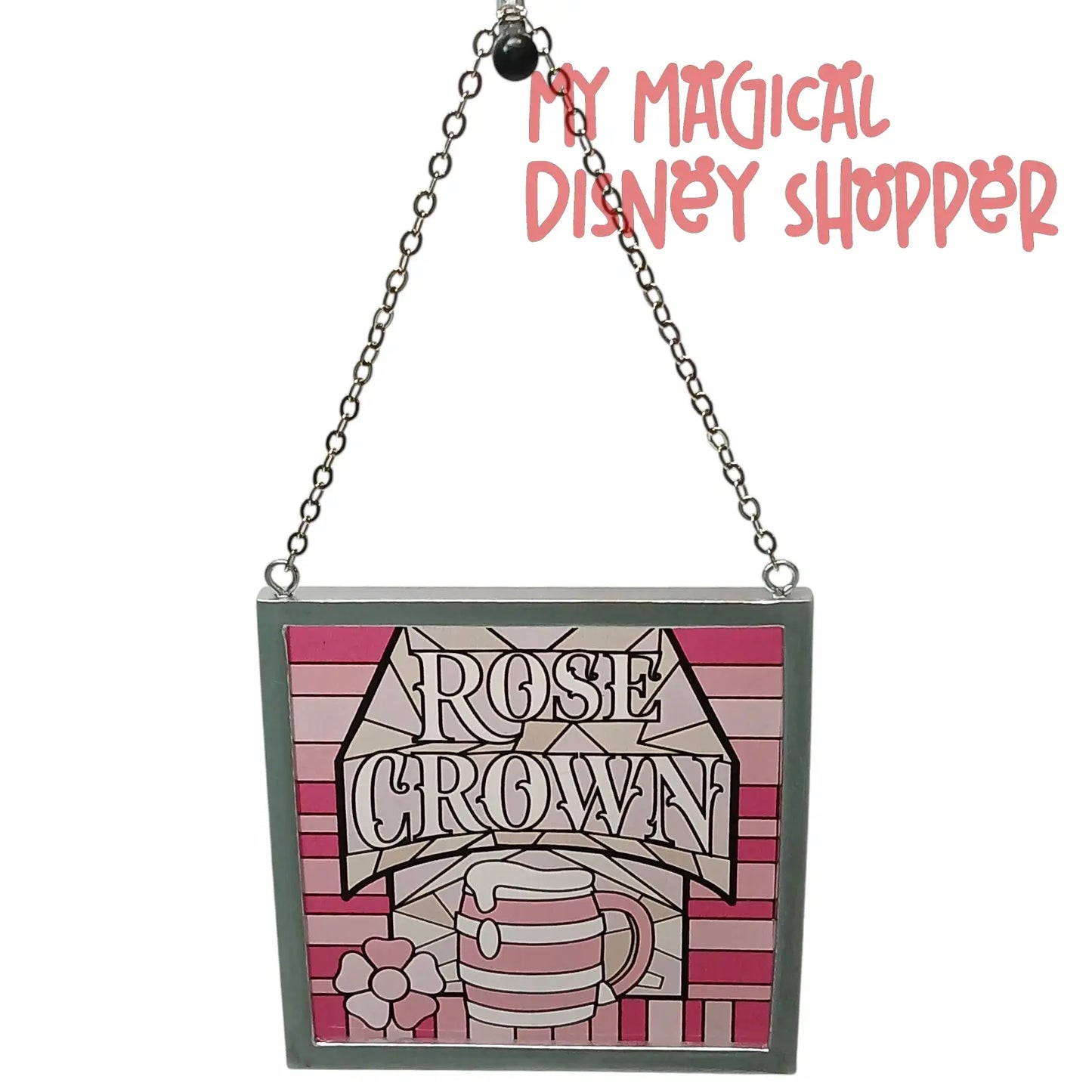 Disney Parks Epcot United Kingdom Rose & Crown 2D Stained Glass Ornament