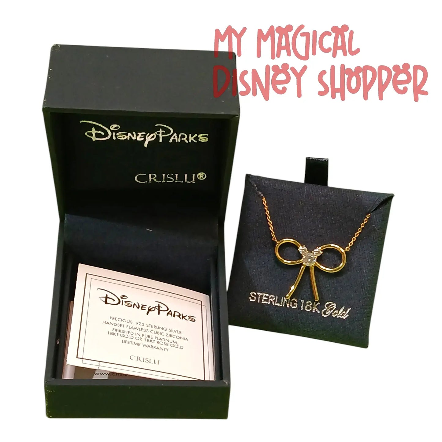 Gold Mickey Bow Necklace by CRISLU