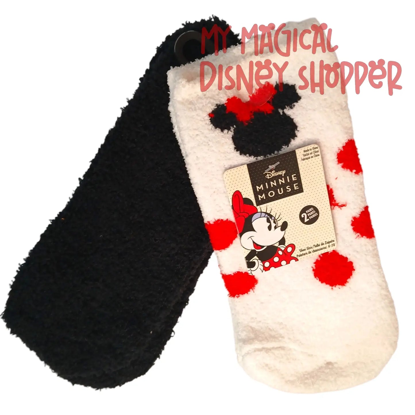 Minnie 2pk Cozy Socks Shoe Size Size 4-10