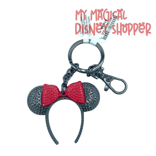 Black and Red Minnie Mouse Headband Keychain