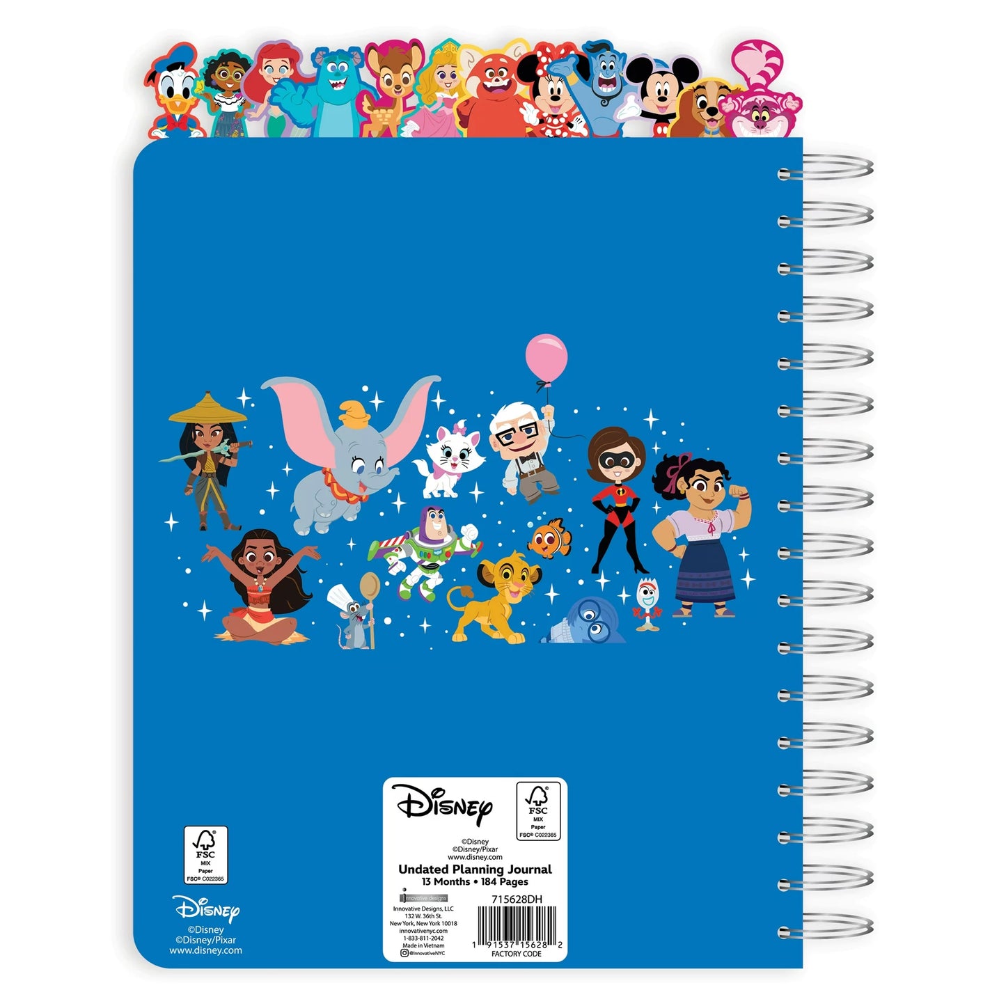 Disney 13-Month Undated Planner with Tabs, 184 Pages
