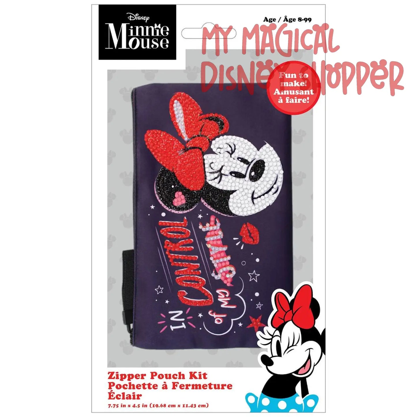 Camelot® Dots DOTZIES® Minnie Mouse Zipper Pouch Kit, Round Diamonds