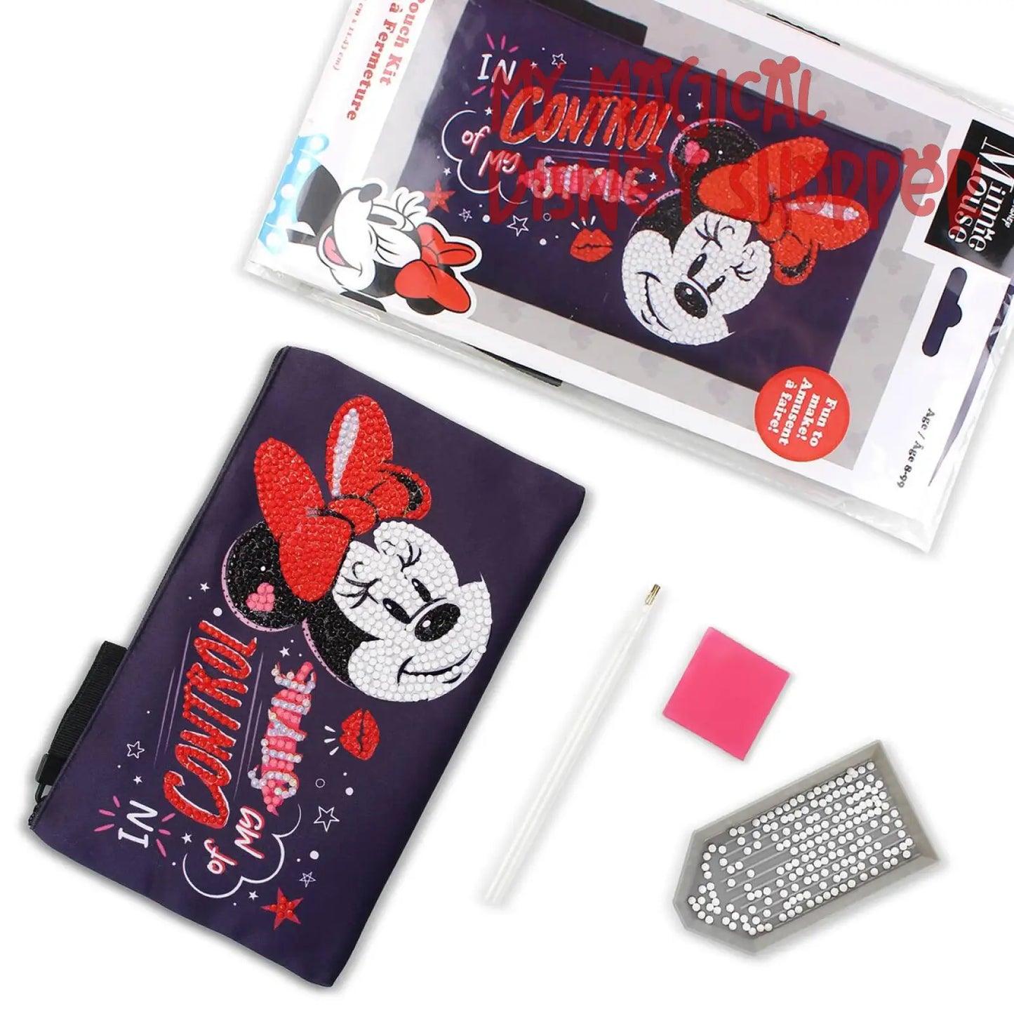 Camelot® Dots DOTZIES® Minnie Mouse Zipper Pouch Kit, Round Diamonds