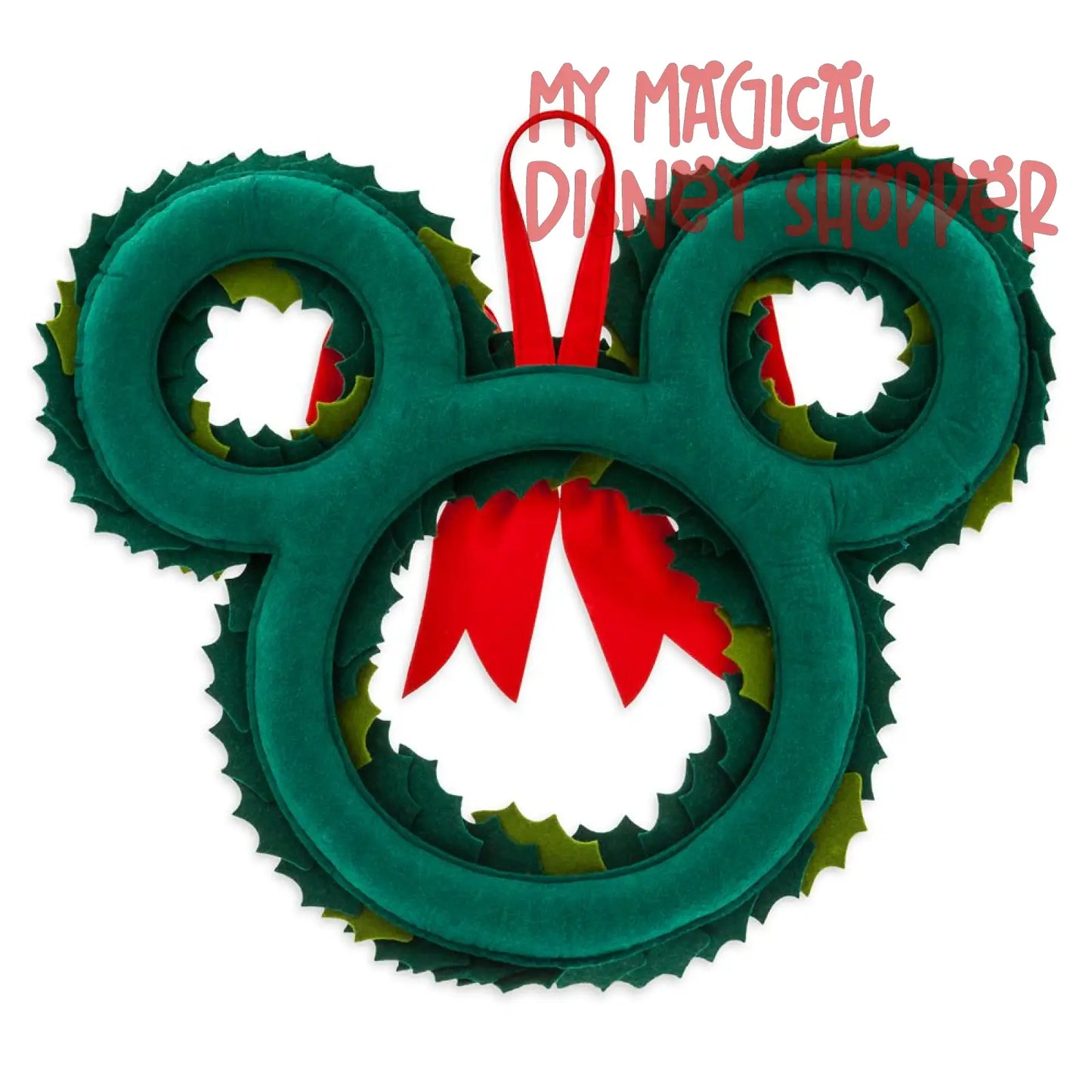Christmas ''Holly'' Mickey Icon Disney Wreath