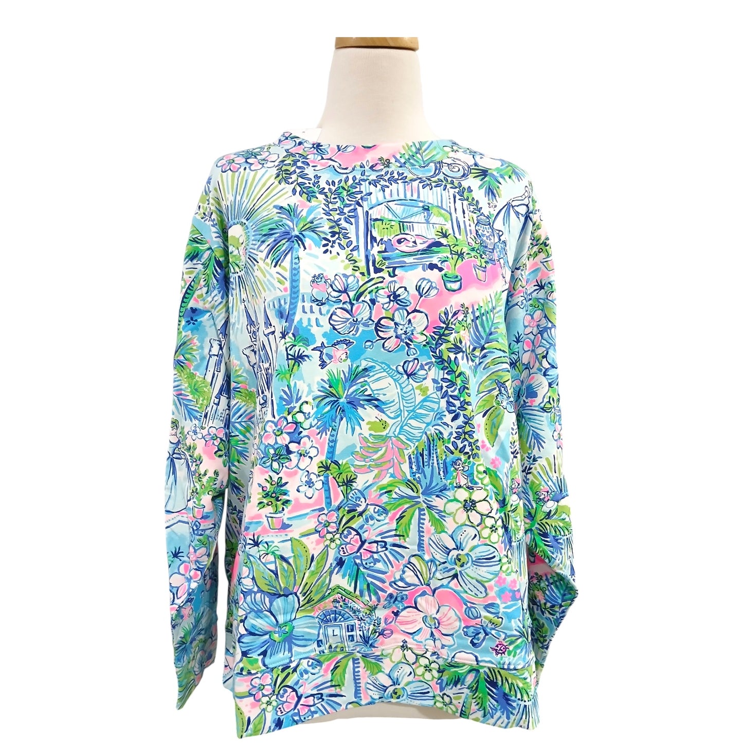Lilly Pulitzer x Disney Parks Cinderella Ballad Pullover Sweatshirt – Floral Print (Size 2XL) 🌸👑✨