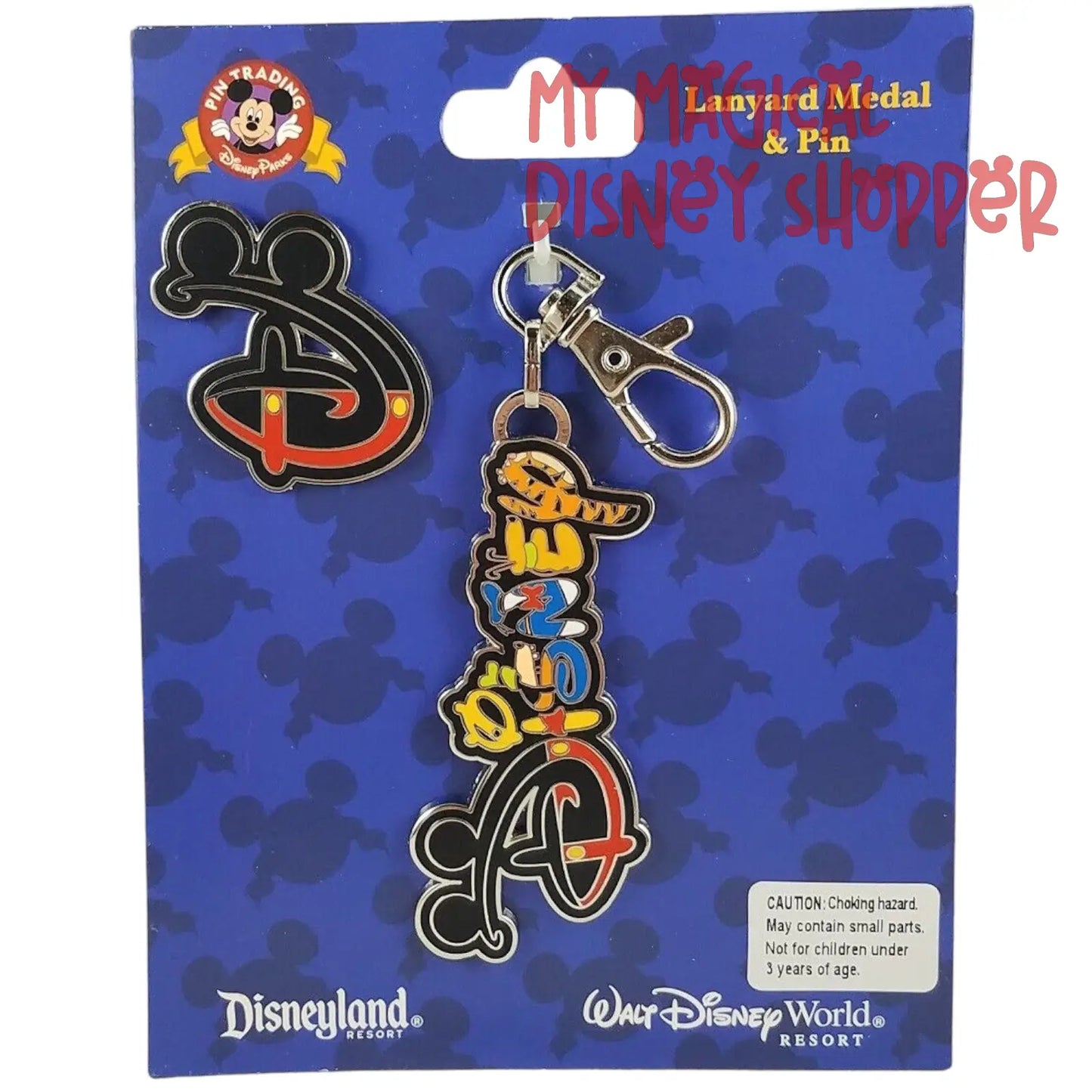 Disney Character Logo D Lanyard Medal & Pin