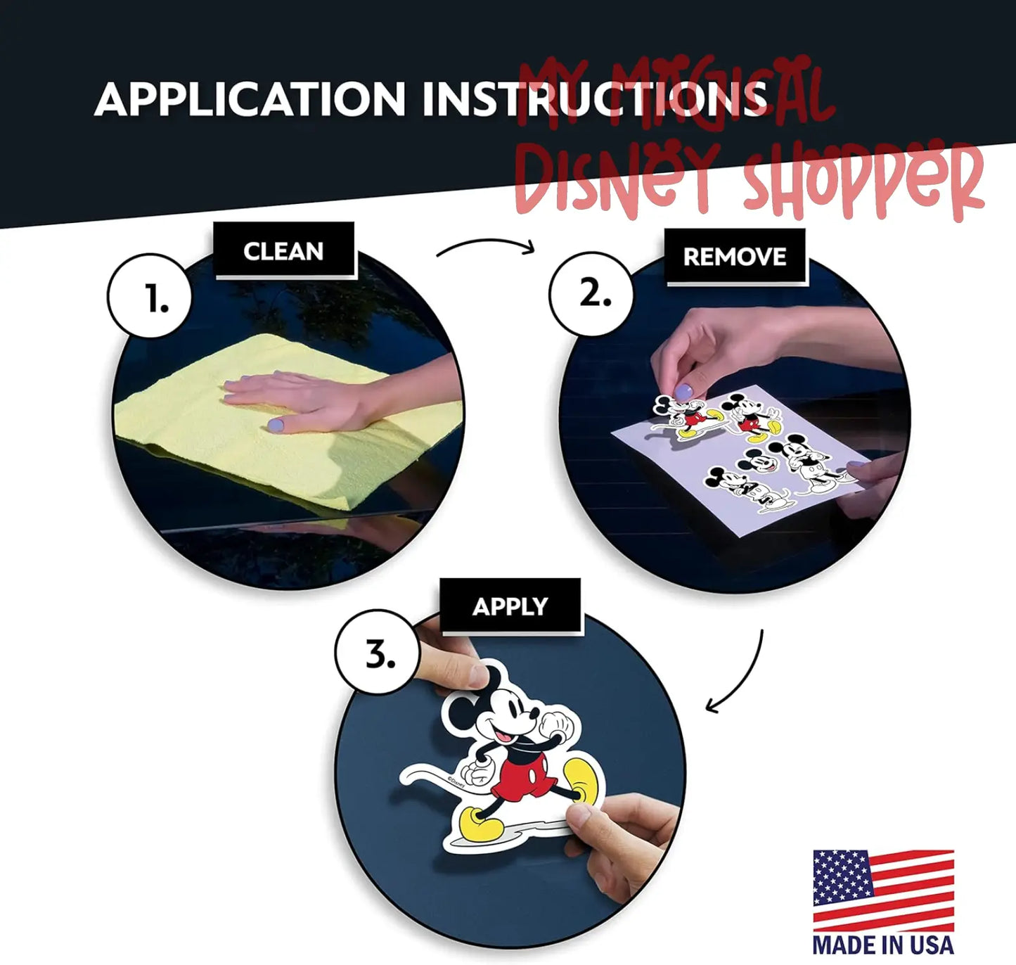 Disney Classic Mickey & Minnie Mouse Decals - Set of 15 Mickey and Minnie Mouse Waterproof Stickers