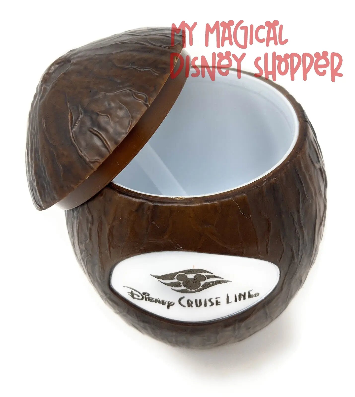 Disney Cruise Line Castaway Cay Coconut Souvenir Cup With Sipping Straw