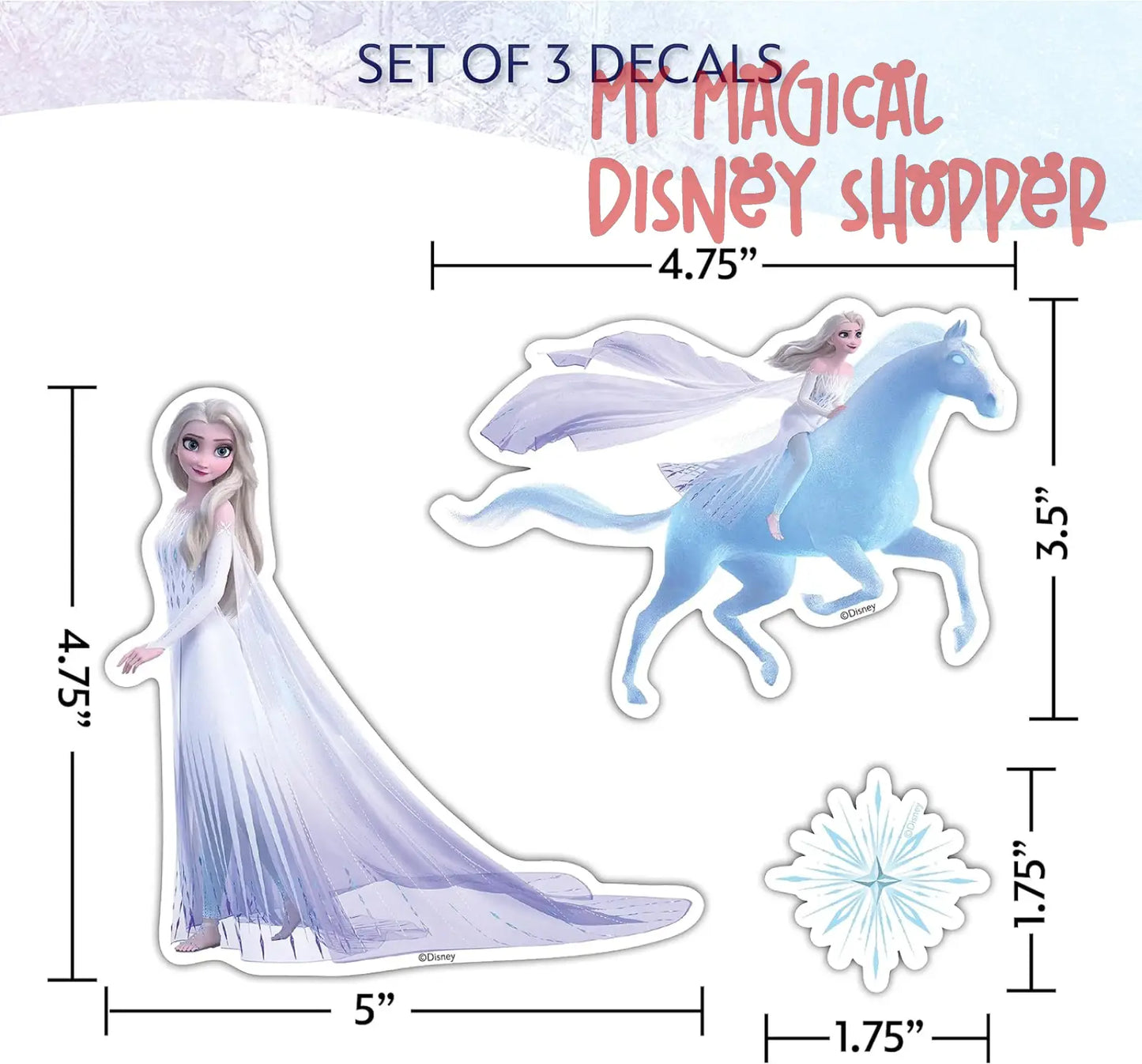 Disney Frozen Waterproof Stickers Decals - Set of 9 Elsa Anna Olaf & Sven