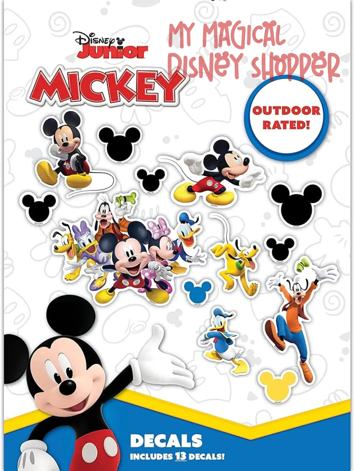 Disney Junior Mickey Mouse Clubhouse Waterproof Decals - Set of 13