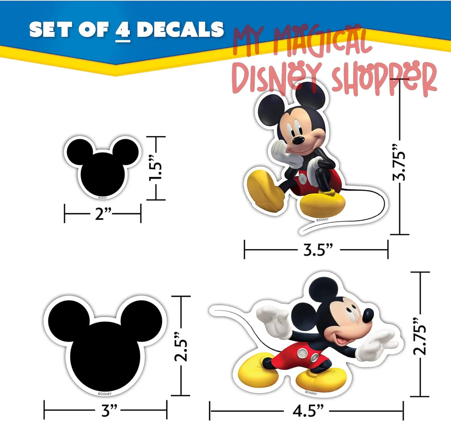 Disney Junior Mickey Mouse Clubhouse Waterproof Decals - Set of 13