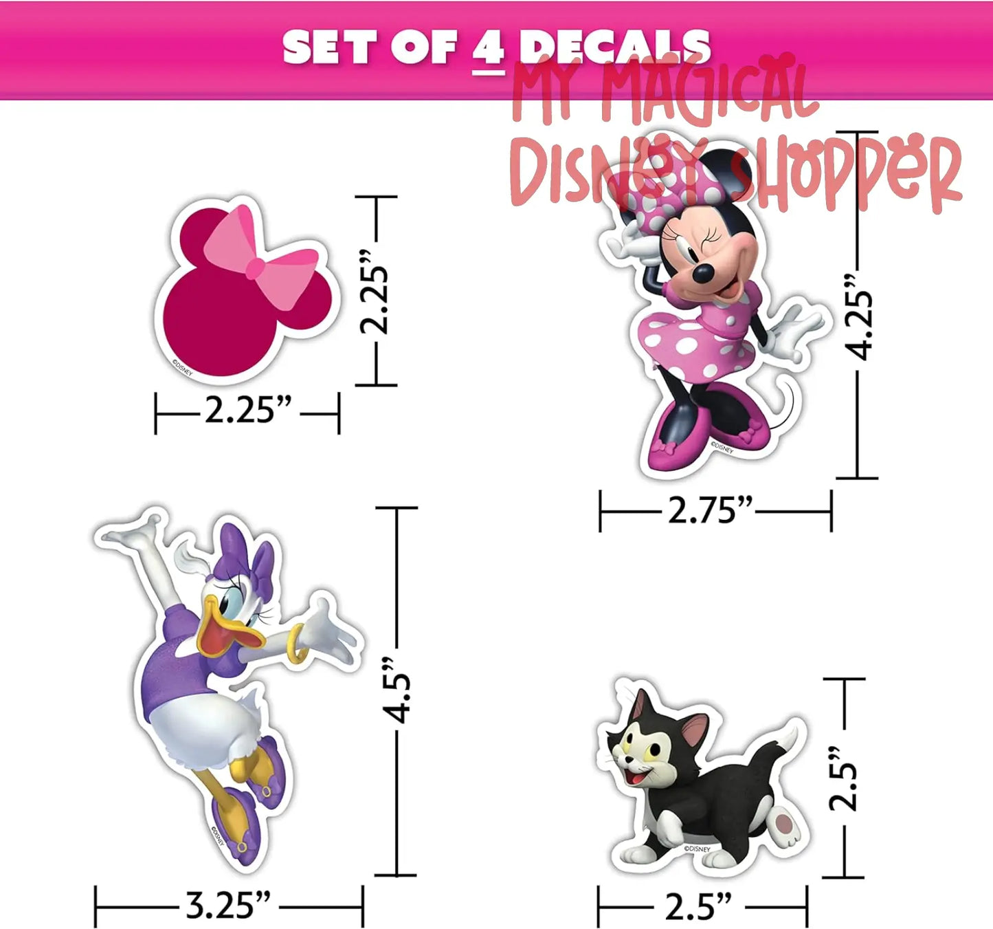 Disney Junior Minnie Mouse Waterproof Decals - Set of 12