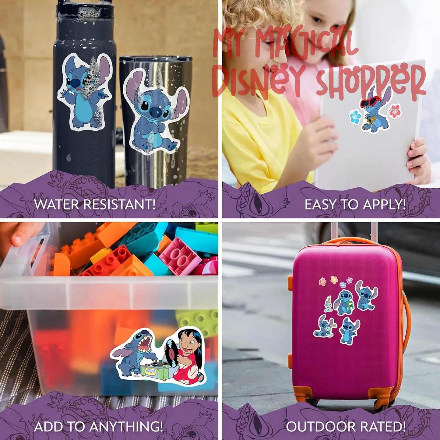 Disney Lilo and Stitch Waterproof Decals - Set of 22 Lilo and Stitch Stickers