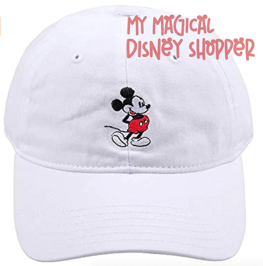 Disney Mickey Mouse Baseball Hat, Washed Twill Cotton Adjustable Dad Cap