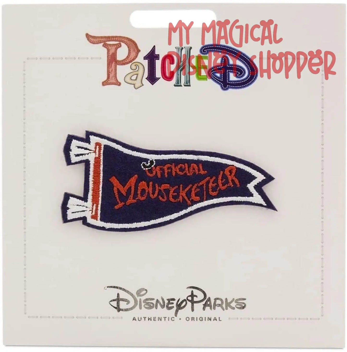 Disney Mickey Mouse Club Official Mouseketeer Pennant Patched Patch Embroidered