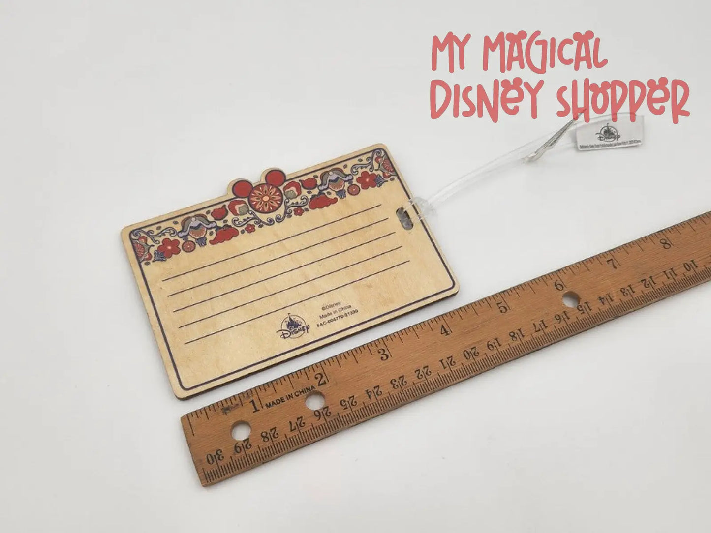 Disney Parks Epcot World Showcase Norway Wooden Luggage Tag
