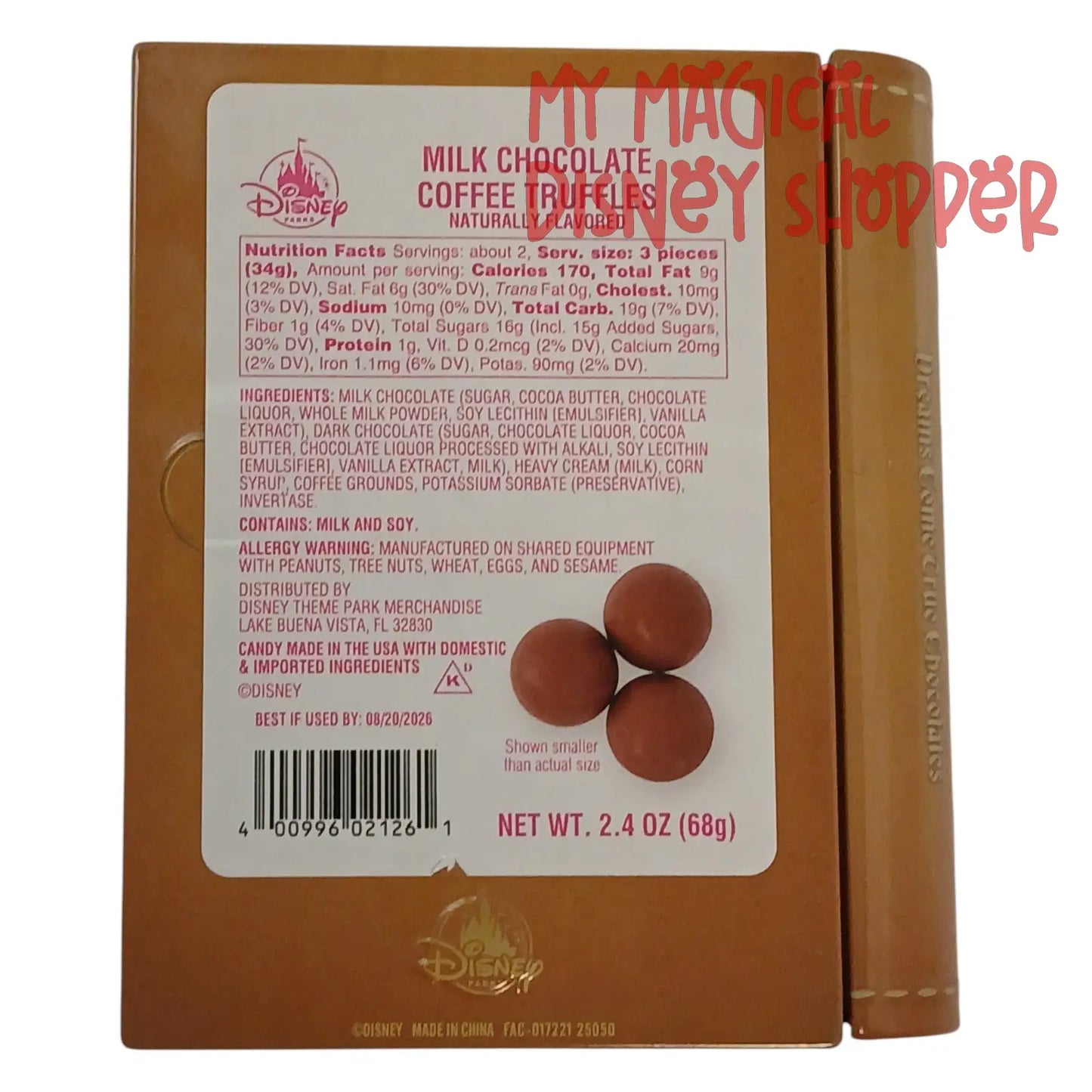 Disney Parks Sleeping Beauty Storybook Milk Chocolate Coffee Truffles Book Tin