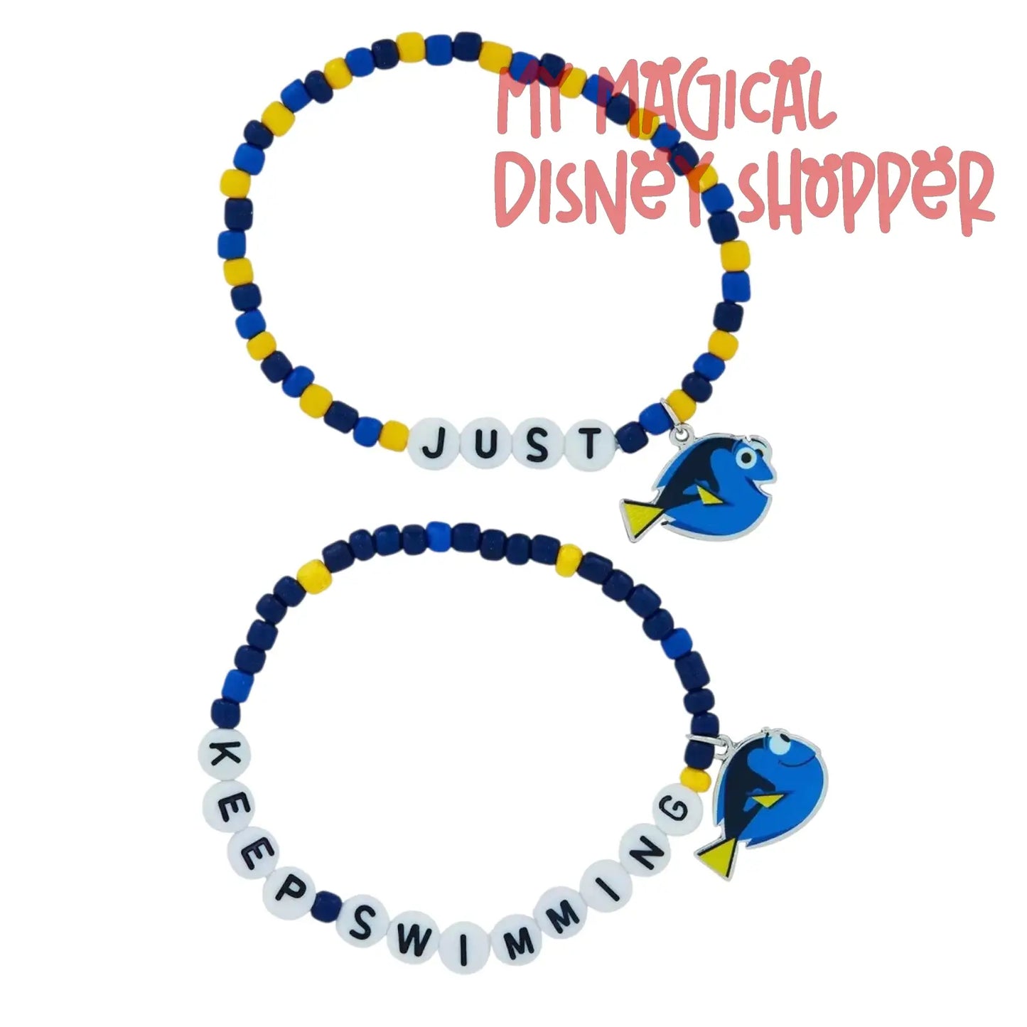 Disney Pixar Finding Dory Best Friend Beaded Bracelet Set - Just Keep Swimming