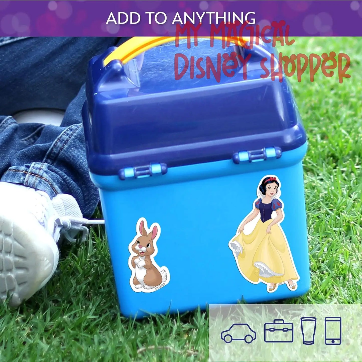 Disney Princess Waterproof Decals - Pocahontas, Cinderella, Snow White, Mulan - Set of 12