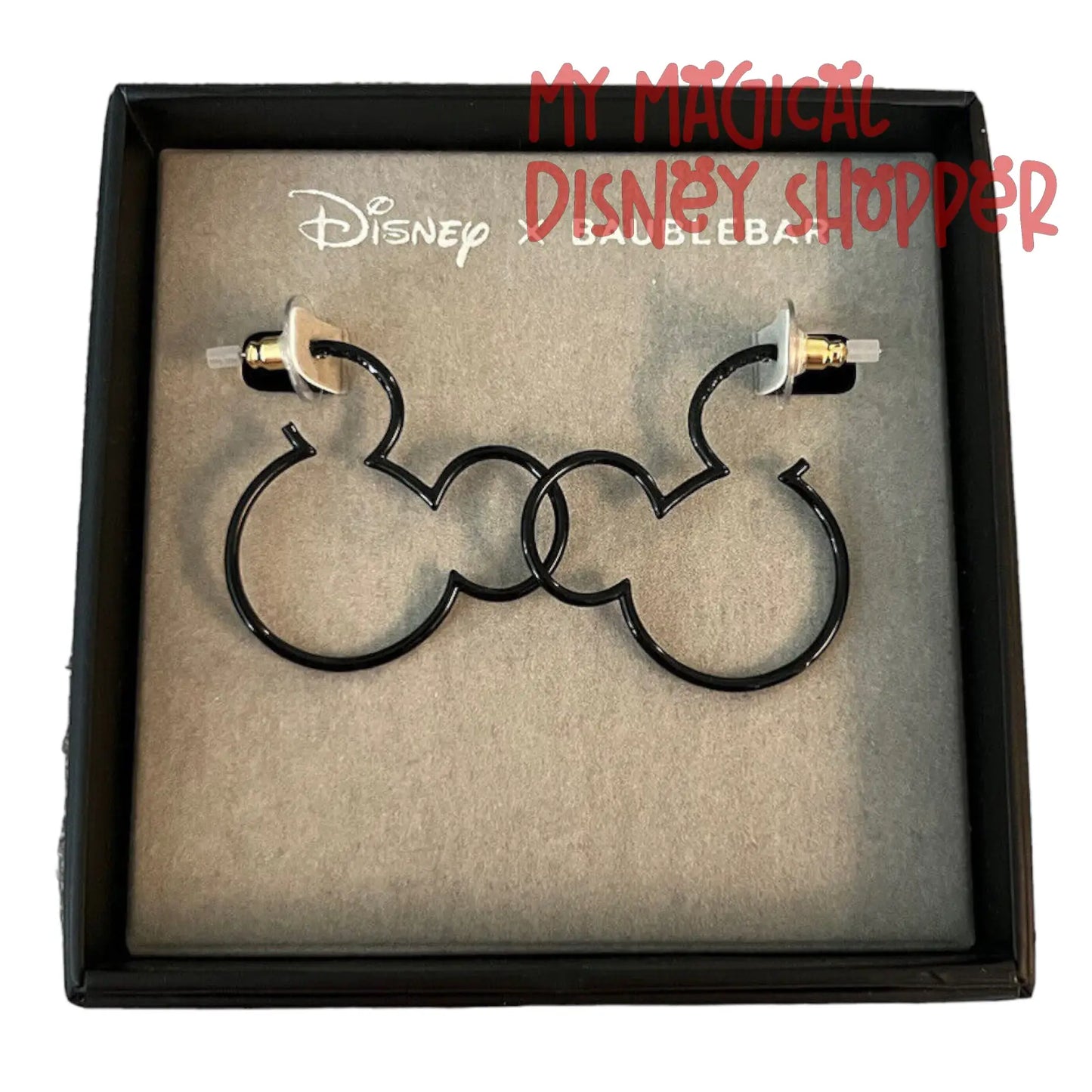 Disney X Baublebar Mickey Mouse Silhouette Outline Black Earrings