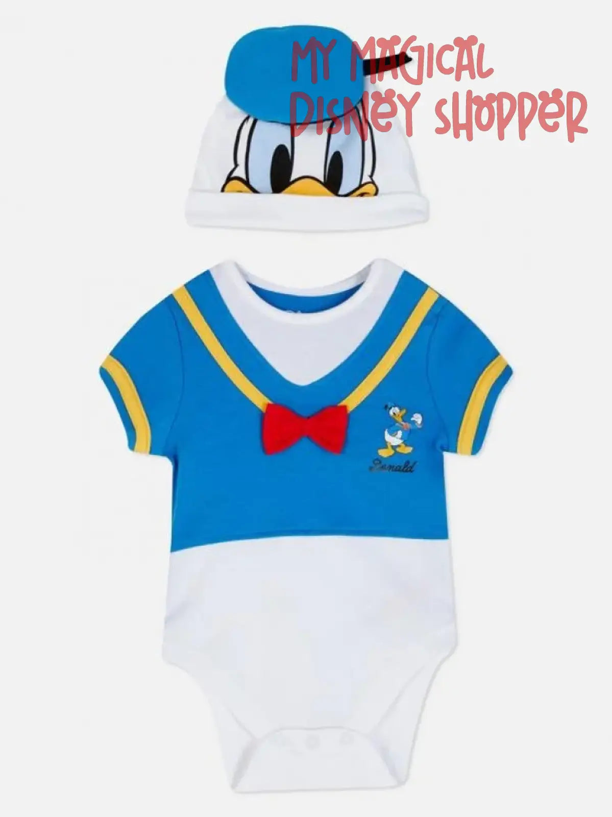 Disney x Primark Donald Duck Baby Onesie Size 0-1 Month