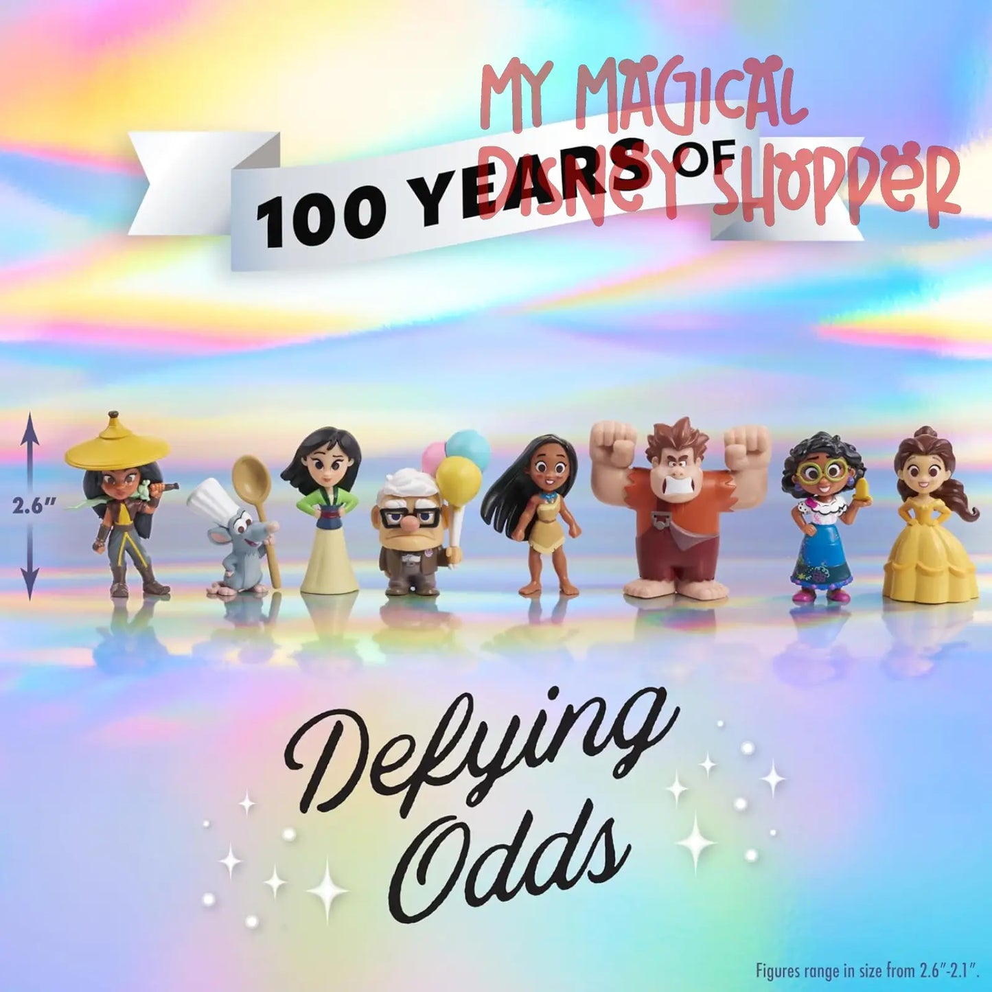 Disney100 Years of Defying Odds Celebration Collection Limited Edition 8-piece Figure Pack, Kids Toys for Ages 3 Up by Just Play