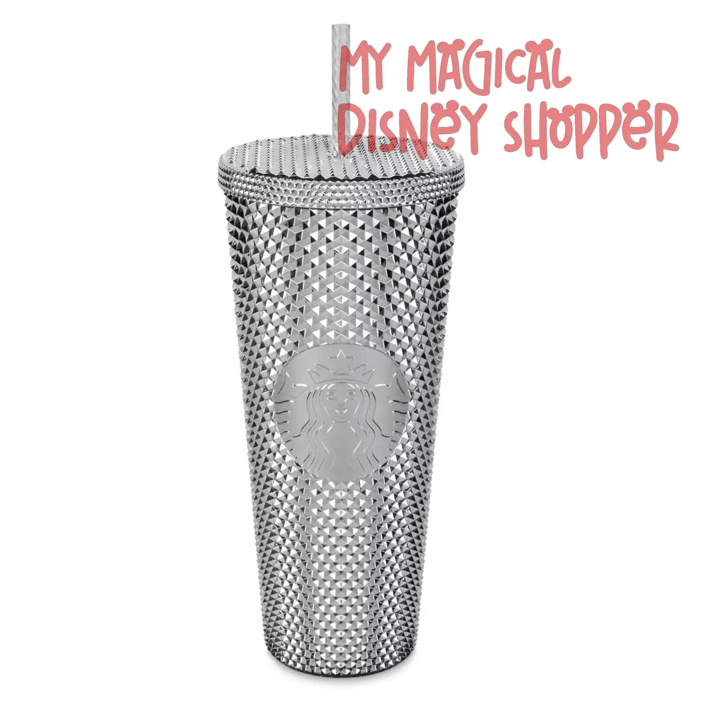 Disneyland 100 Silver Mickey Mouse Starbucks Tumbler Cup - 24 Ounce