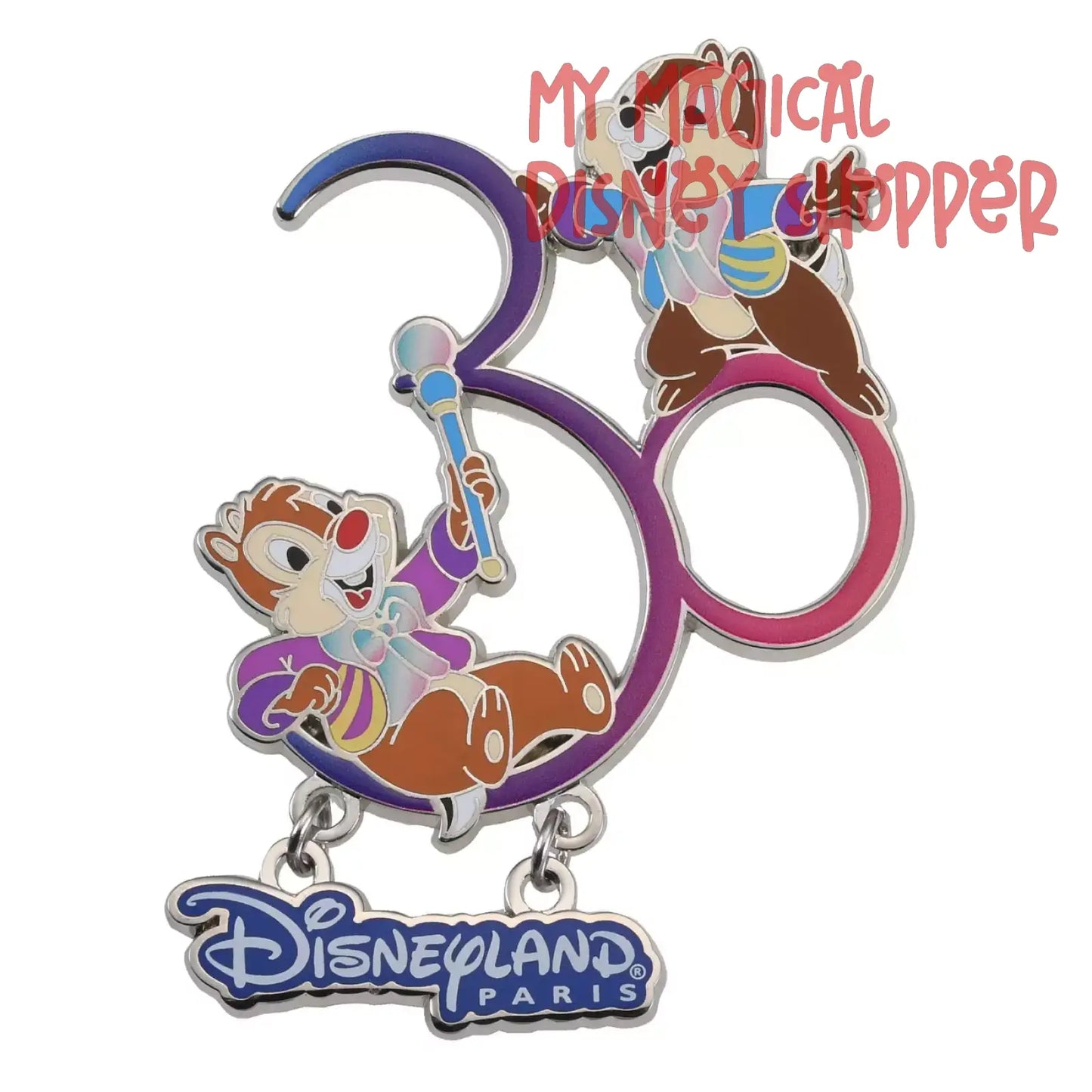 Disneyland Paris Chip 'n' Dale 30th Anniversary Pin