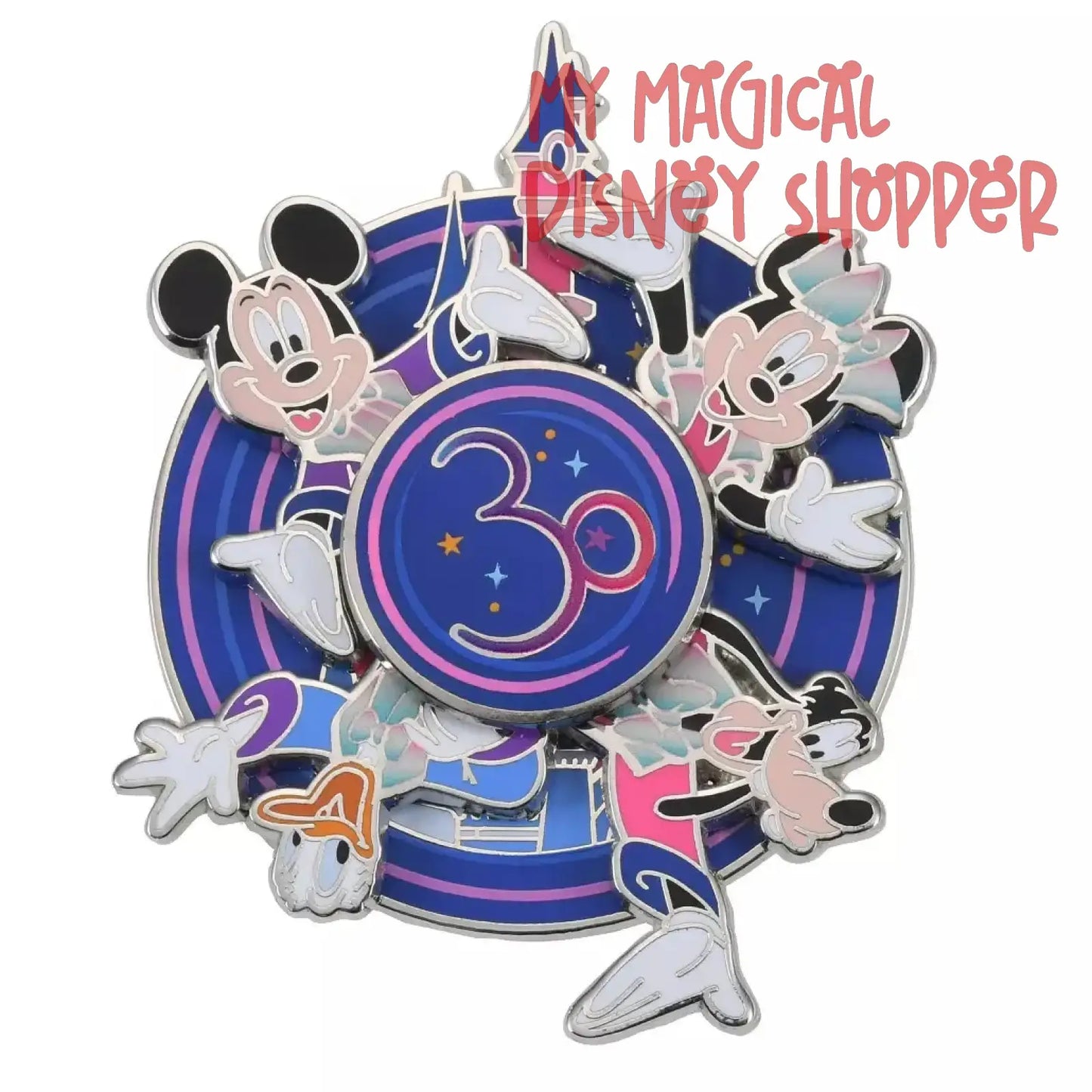 Disneyland Paris Mickey and Friends 30th Anniversary Spinner Pin