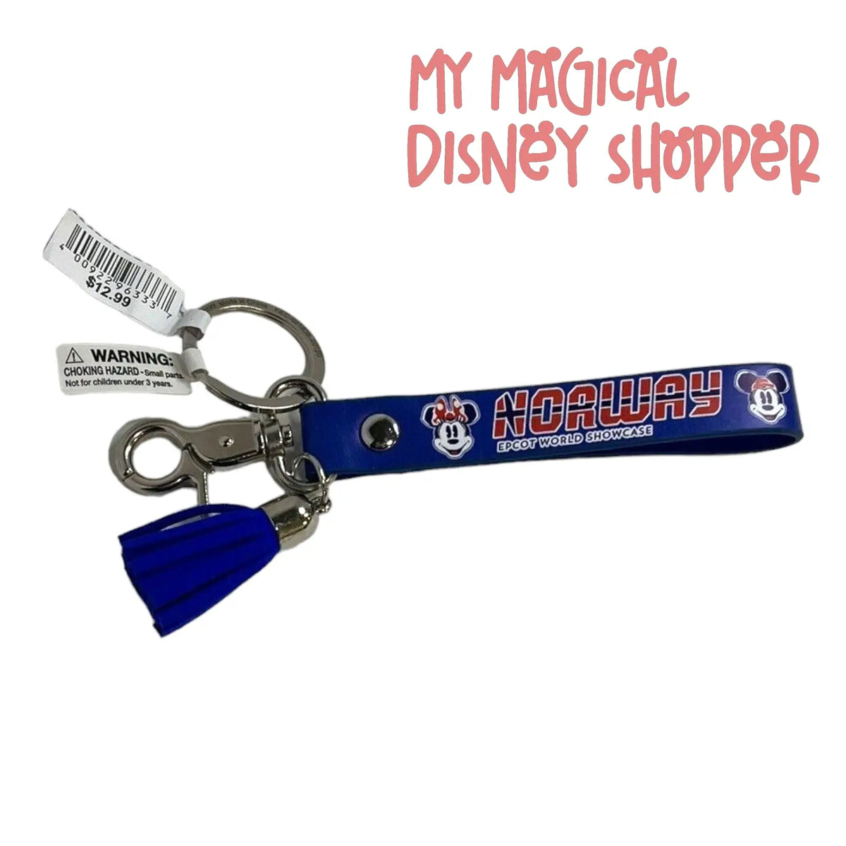 Disney Parks EPCOT Norway Pavilion Mickey & Minnie Wristlet Keychain 🇳🇴🐭❄️✨